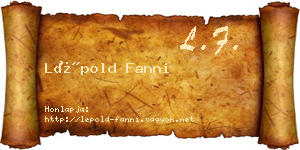Lépold Fanni névjegykártya